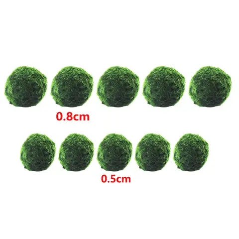 10 pçs bolas de algas hidropônicas bonsai plantas aquáticas para decoração do tanque de peixes suprimentos do aquário nenhum solo necessário fácil cuidado verde