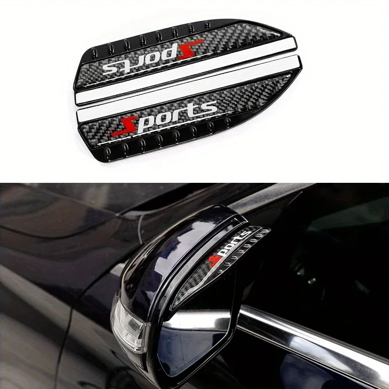 2PC Car Rearview Mirror Rain Eyebrow Shield Reflective Reverse Mirror Window Water Proof Universal Rain Shiel