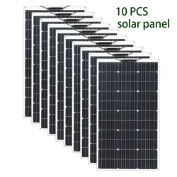 BMAD 1~10PCS 100W 18V Solar Panel 100 W 200W 300W 400w 500w 800w 1000w  Monocrystalline Flexible Paneles Solares 12V/24V Battery