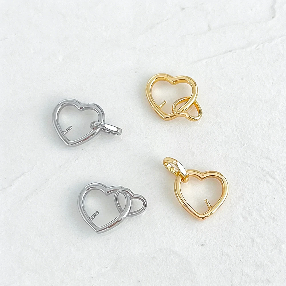 

Сердечный дизайн 50 шт. 10*13 мм натуральное золотое покрытие/ручная работа/форма сердца/ювелирные аксессуары/медный кулон/подвески «сделай сам» # 196144