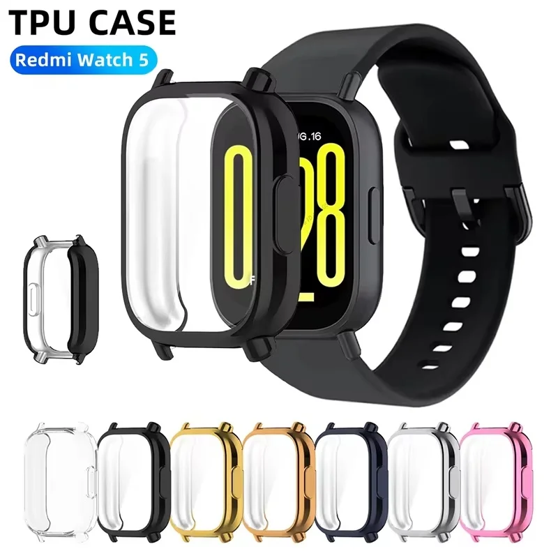 Silicone Case For Xiaomi Redmi Watch 5 Active/Lite Screen Protector Case Soft TPU All-Around Protective Bumper Shell Accessories