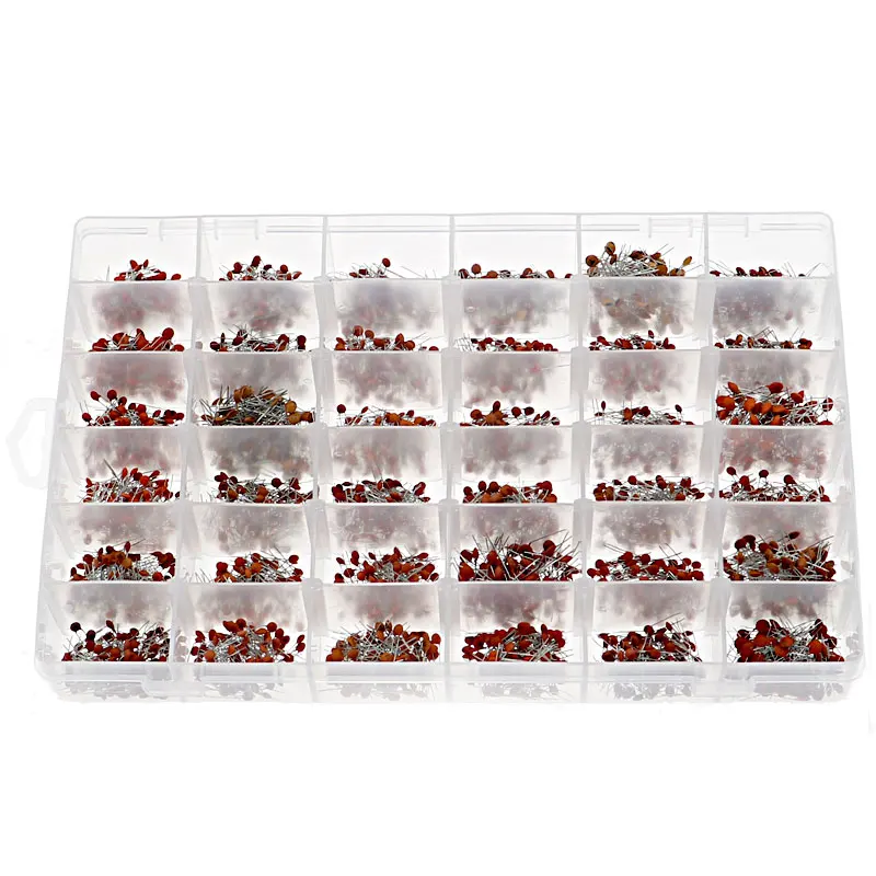 3600pcs 1PF-100nF Ceramic Capacitor Assortment Box Kit 5PF 22PF 33PF 47PF 100PF 200PF 470PF 560pF 1NF 10NF 47NF 50V DIY set