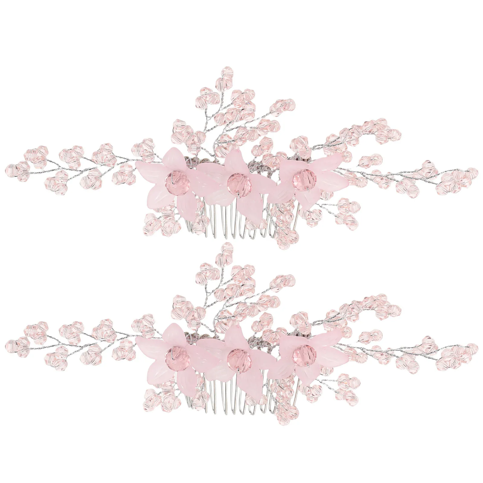 

Handmade Bridal Hair Comb Rhinestone Crystal Wedding Accessory Lightweight Vintage Style Bridesmaid Flower Hairpin for Bride