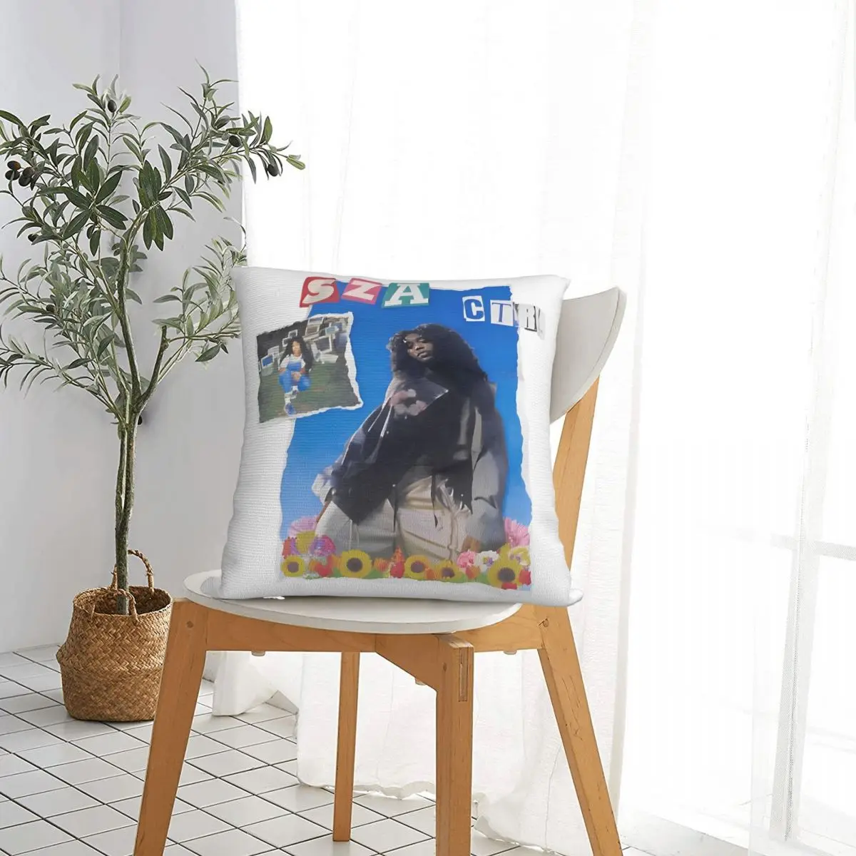 SZA CTRL Pillow Case Vintage Punk Music Rap Hip Hop Cushion Cover Polyester Decorative Throw Pillow Case Cover for Bed 18