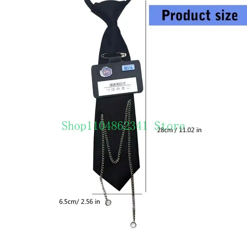 5asd JK đồng phục màu đen cà vạt màu đen Chuỗi cổ áo có thể tháo rời Nhật Bản