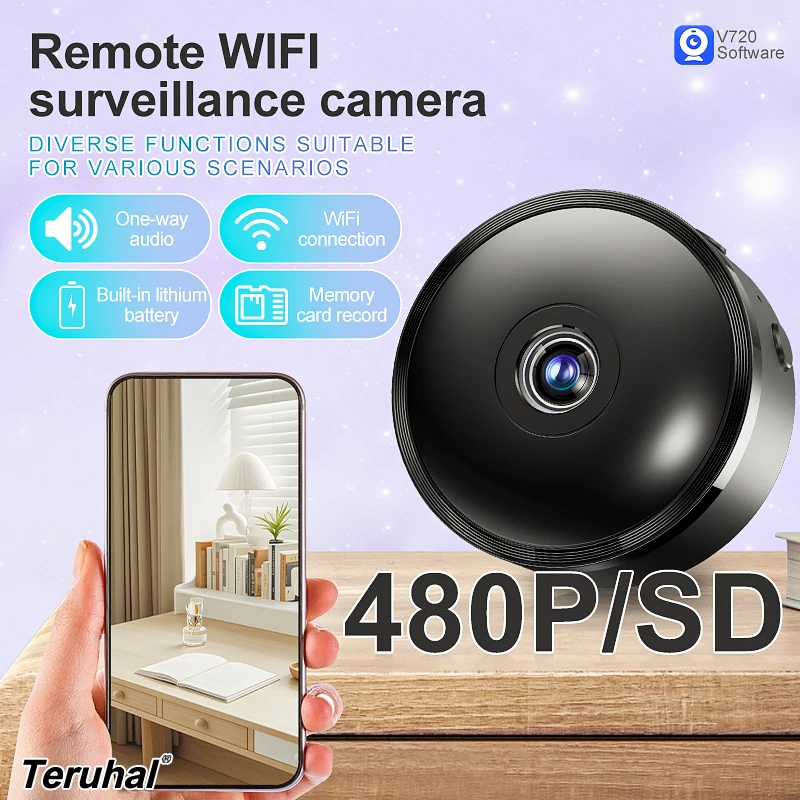 HD كاميرا صغيرة لاسلكية داخلي أمن الوطن مراقبة مسجل فيديو IP كاميرا تلفزيونات الدوائر المغلقة لمراقبة كلب الحيوانات الأليفة مراقبة الطفل