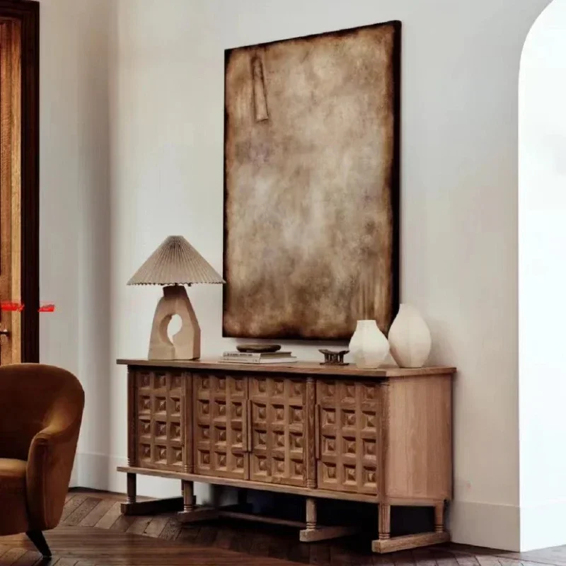 

Mid-Ancient TV Cabinet Log Country Retro Distressed Floor Cabinet