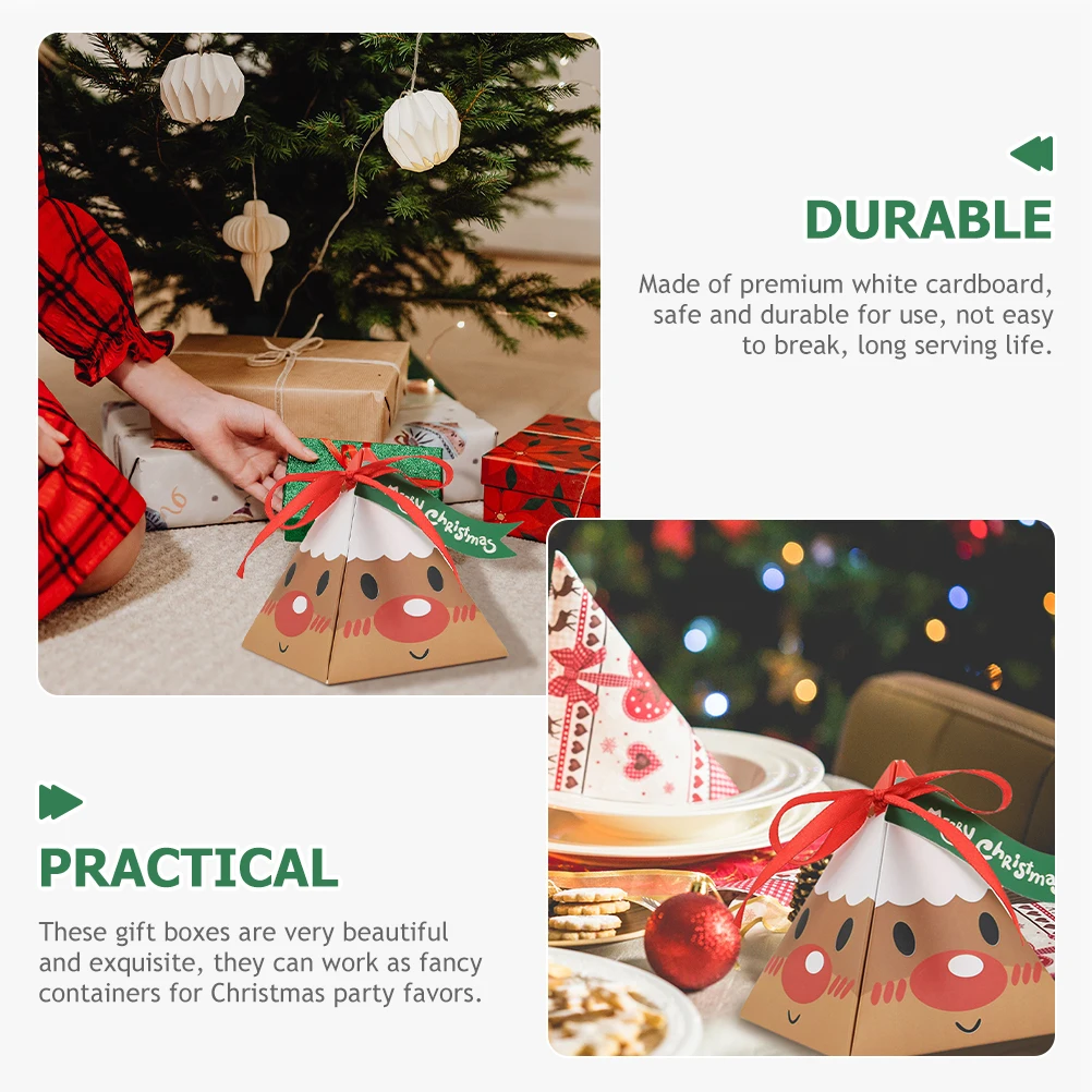 

50pcs Christmas Gift C y Containers Square Treat Boxes Party Favors Xmas Goodies Cake Boxes Colorful Designs Beautiful Patterns