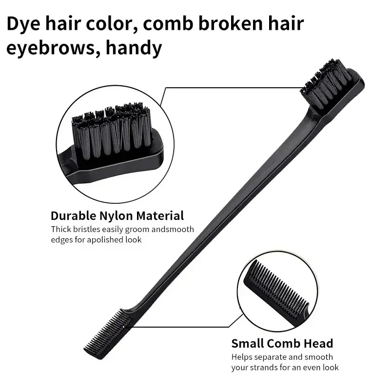 3Pcs Hair Styling Comb Set Teasing Hair Brush Rat Tail Combs Double Sided Edge Control Hair Comb Oil-Baked Brush Barber Tool