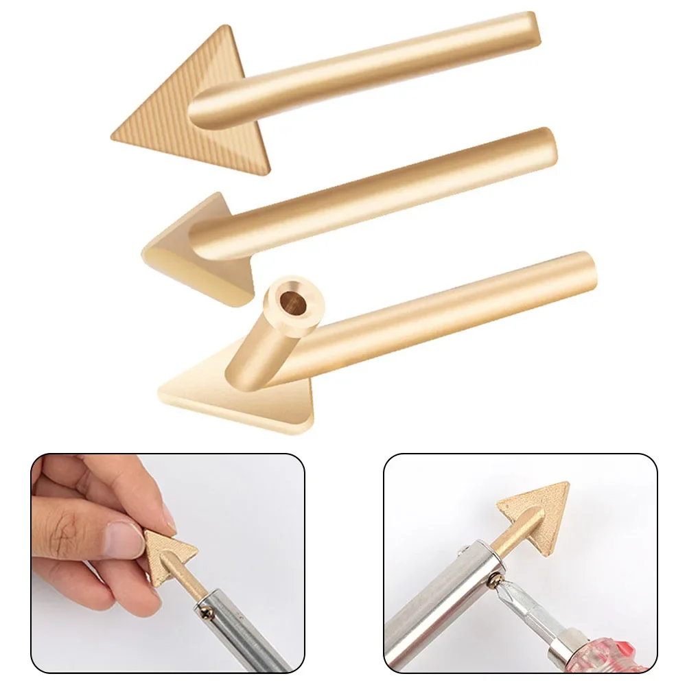 3pcs Iron Plastic Welder Soldering Iron Tips Copper Repair Triangular Smoothing Head Welding-Tips Replacement-Tips For 80 Watt