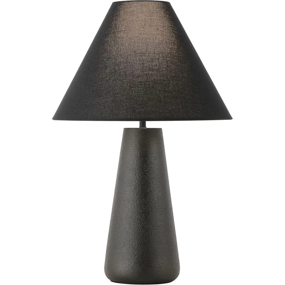 27-inch Black Resin Table Lamp with LED Bulb for Bedroom, Living Room, Home Office, Desk, Nightstand
