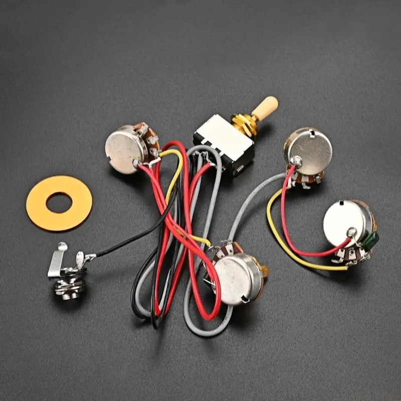 M5TC Electric Guitar Wiring Harness Prewired 3 Way Toggle Switch 2 Volume 2 Tone