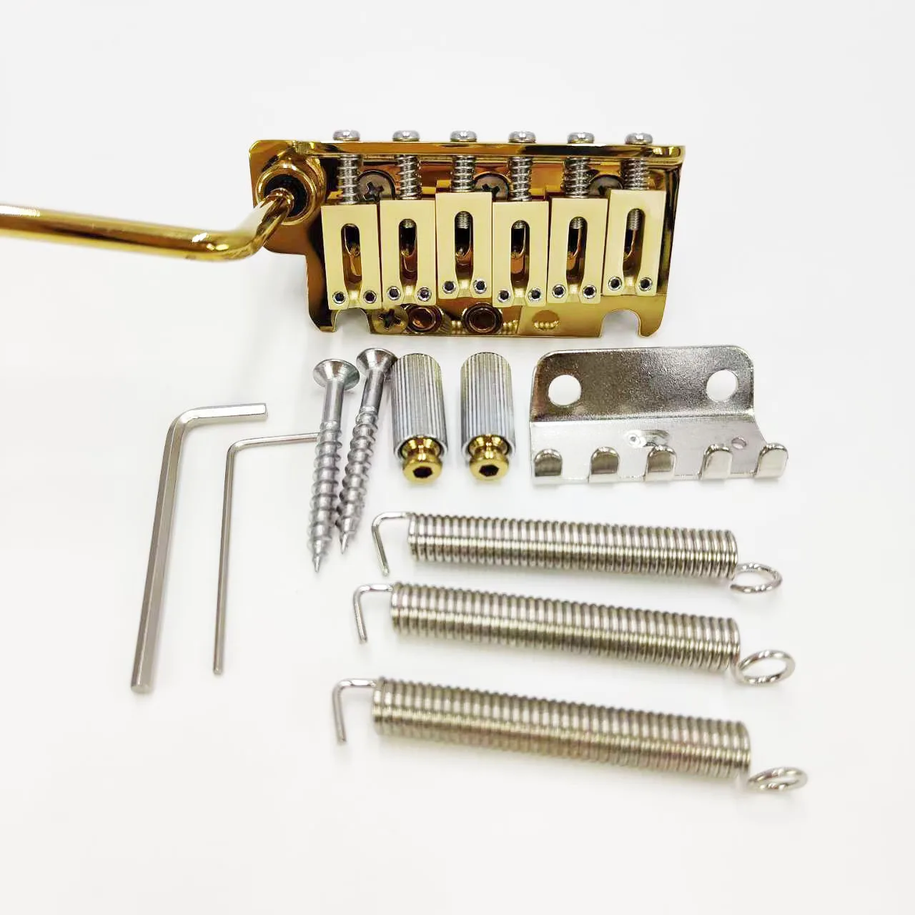 Electric Guitar 2-Point Double Locking Tremolo Bridge 10.5mm Spacing / Small Size Includes Baseplate & Pull Tailpiece