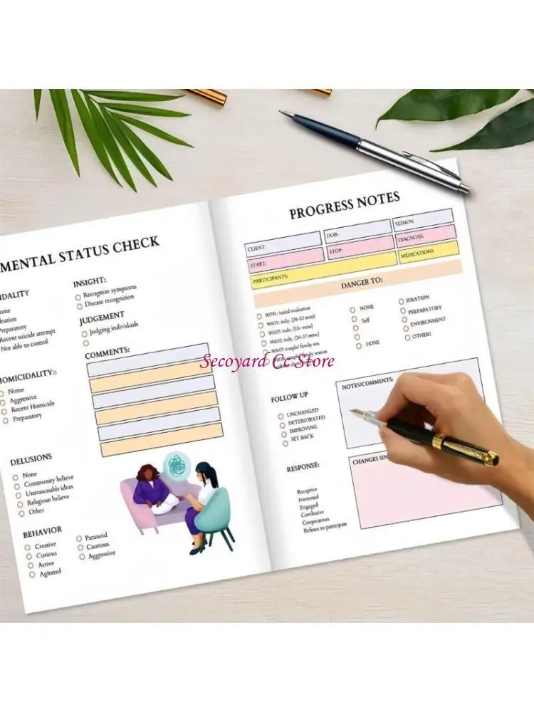N3UC Therapeutic Guided Notebook Emotional Wellness Writing Journal Emotional Wellness Monthly Planner for Men Women Adult
