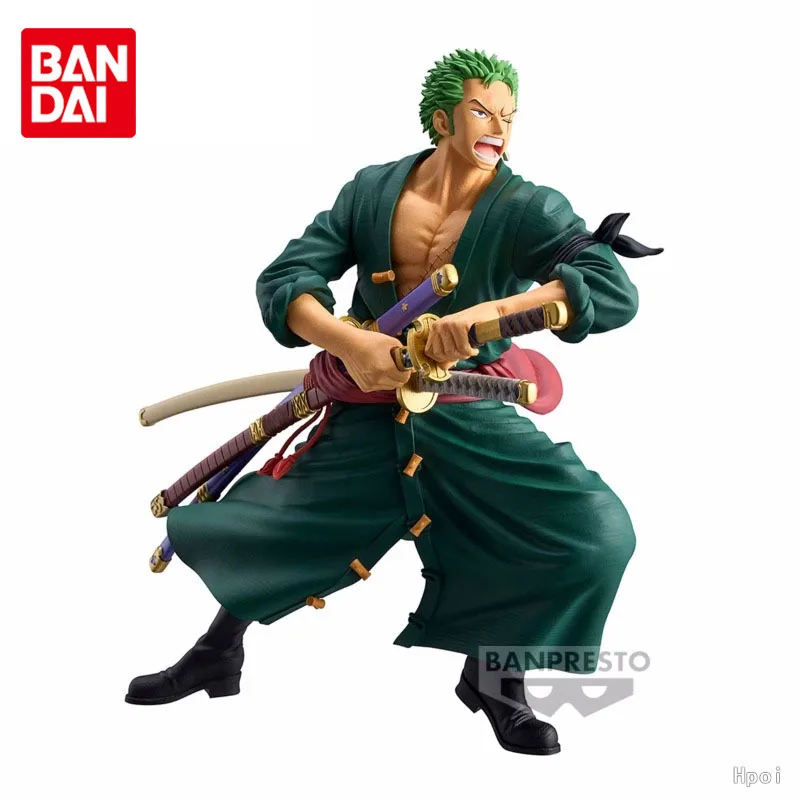 Bandai Original ONE PIECE  Grandista Zoro Anime Action Figures Toys for Boys Girls Kids Gift