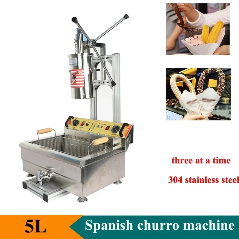 

5L Professional Churros Maker Machine Spanish Churros Machine Electric Churros Making Equipment 5L Snack Machinery