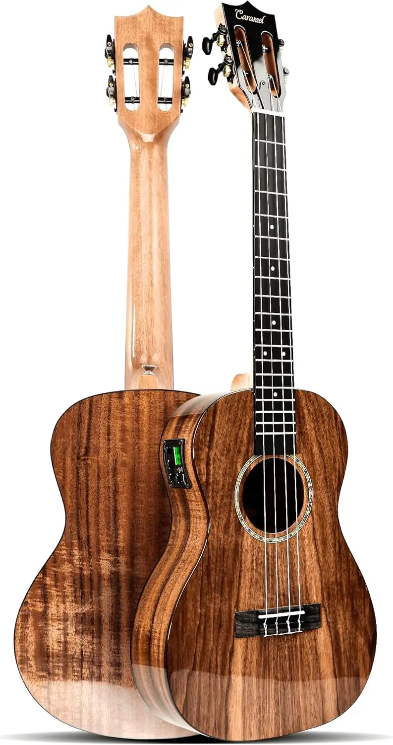 All Solid Acacia Glossy Baritone Acoustic & Electric Ukulele