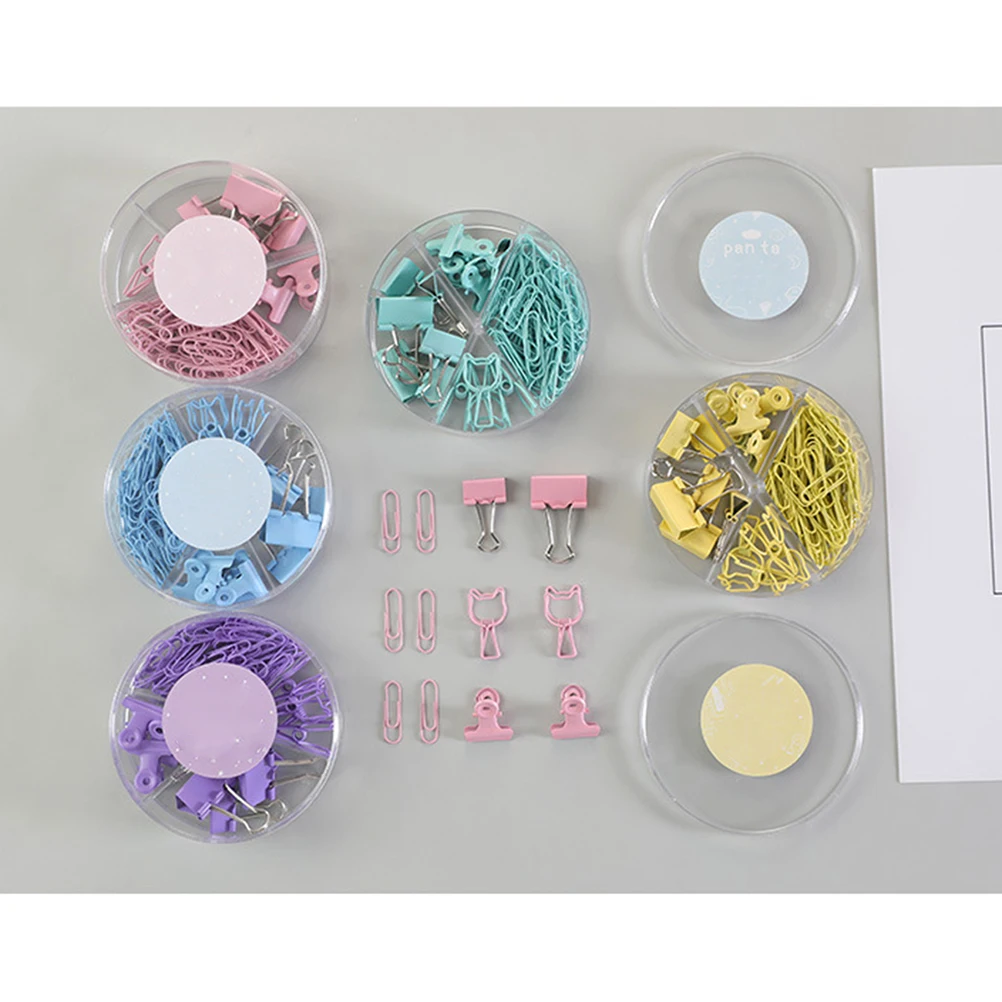 

2 Sets Binder Clips Stationery Pins File Elliot Folder Metal Pink Paper Holder Office