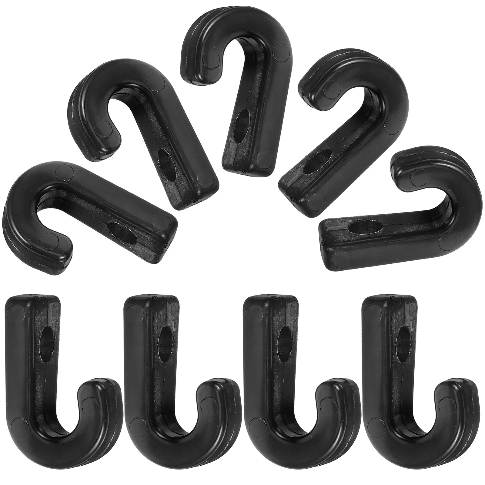 

10 Pcs Marine Buckle Kayak Hook Outdoor Canoe Lashing Hooks Durable ABS Material Portable Yacht J Shaped Multi Function Bungee