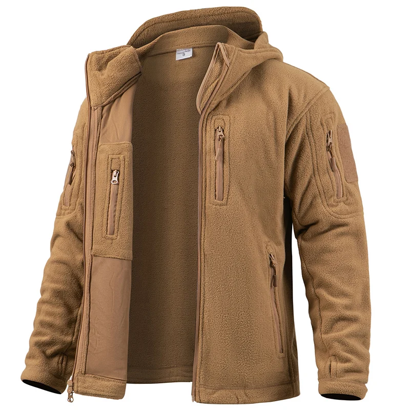 Men's Tactical Fleece Jacket Winter Warm Full Zip Military Hoodies Multi-Pockets Hiking Hunting Outdoor Coats 19 Se78d965b2e874db5bad32f5c58c0cb48F