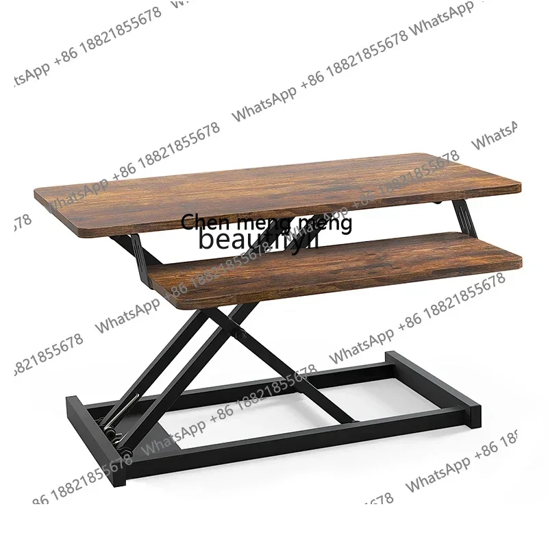 cc182RLifting table Standing workbench Computer lifting office desktop folding heightening rack Notebook bracket