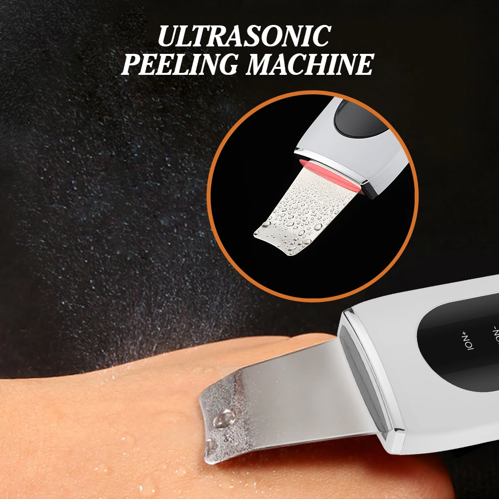 Ultrasonic Skin Scrubber EMS Shoveling Machine Blackhead Remove Deep Face Cleaning Skin Facial Lift Beauty Device