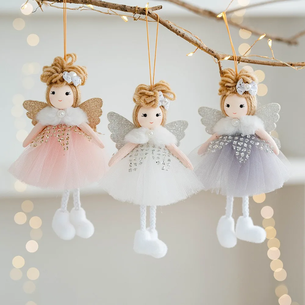 Christmas decoration Christmas tree mesh angel girl pendant children's cute gift adornos navidad 2024