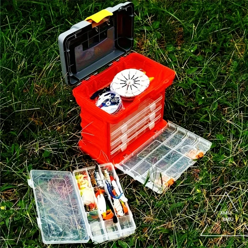 "Boîte de rangement de pièces en plastique transparent à 4 couches-étui organisateur d'outils à 72 grilles pour vis, écrous, matériel-vente en gros en vrac"