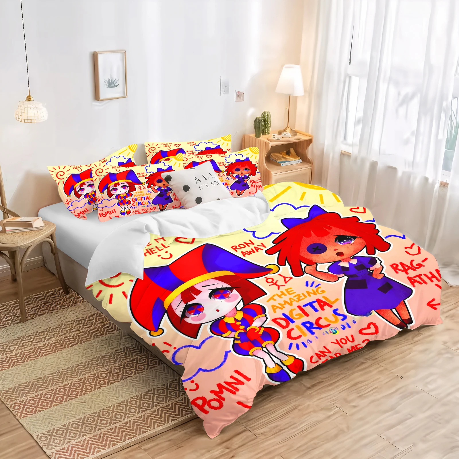 The Amazing Digital Circus Bedding Set Exquisite Bed Supplies Set  Duvet Cover Bed Comforter Set Bedding Set Birthday Gifts