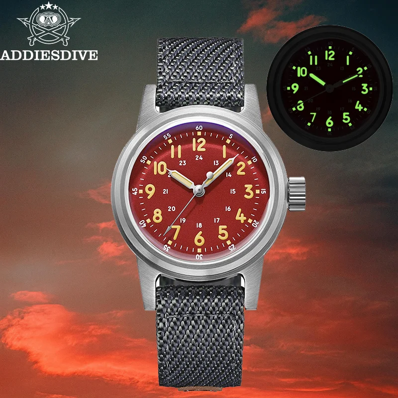 ADDIESDIVE Fashion Men Watches AD2076 Luxury Brand Automatic Watch 200M Waterproof Bubble Mirror Glass C3 Luminous Retro Watches
