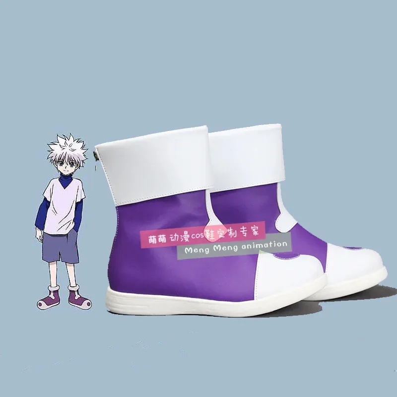 

qq023Hunter X Hunter Killua Zoldyck Cosplay Shoes Costume Boots For Adult Halloween Props Custom Made