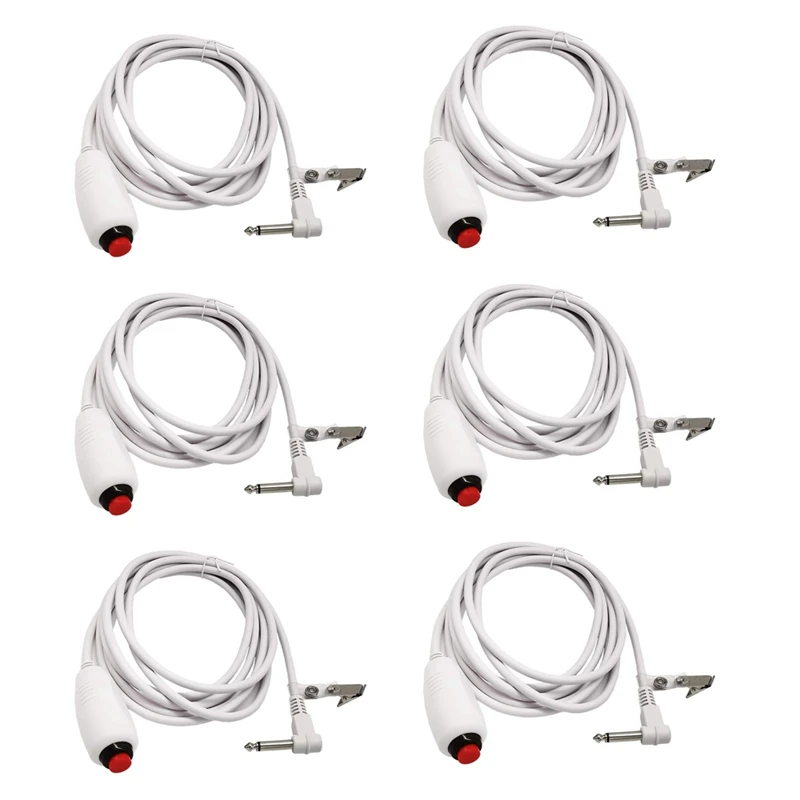 

6X Nurse Call Cable 6.35Mm Line Nurse Call Device Emergency Call Cable With Push Button Switch