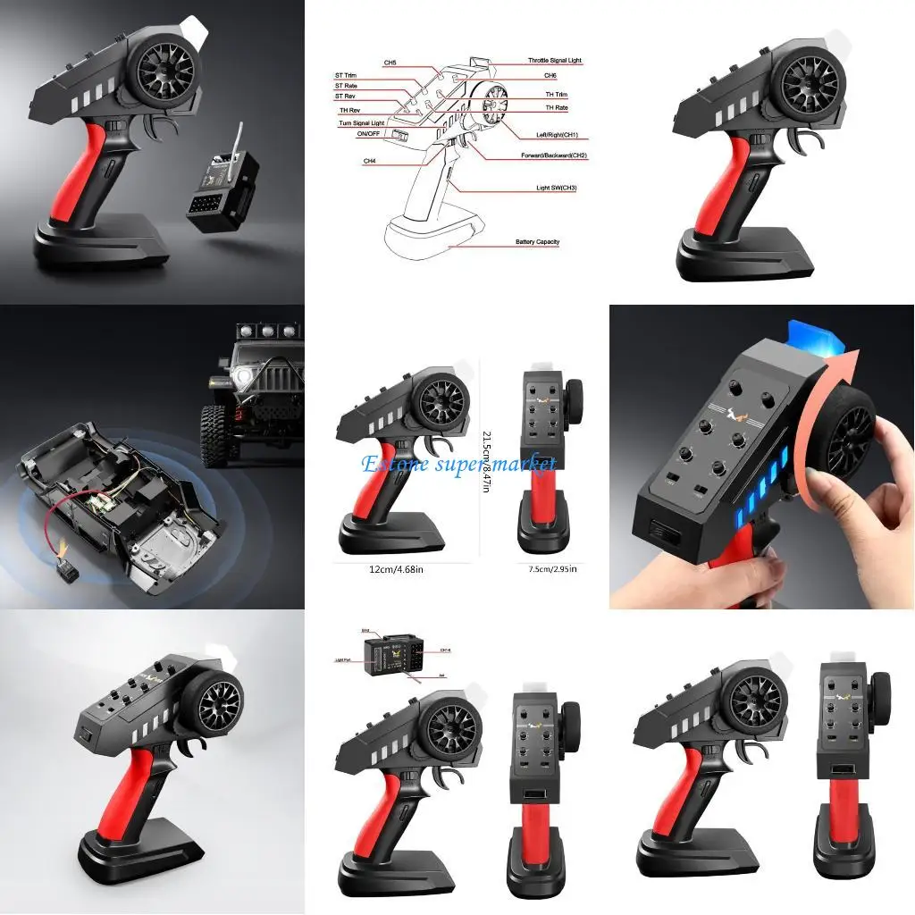 

090B 2.4G 6CH Пульт дистанционного управления передатчиком с приемником для RC автомобиля Лодки Игрушка