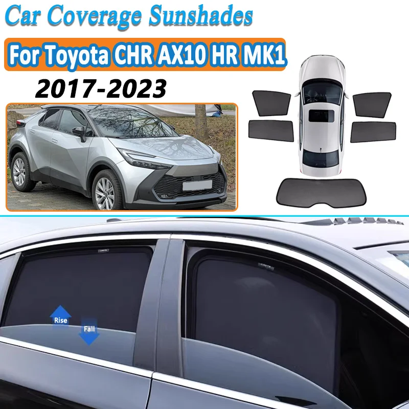 

For Toyota CHR AX10 C-HR C HR MK1 2017-2023 2022 Car Mesh Sunshades Window Sun Visors Magnetic Privacy Curtains Auto Accessories