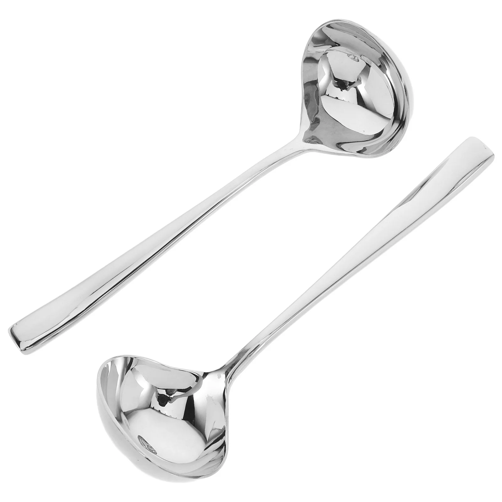 

2Pcs Stainless Steel Serving Ladle for Sauce Gravy Soup Salad Dressing Precision Pouring Spout Easy Grip Handle Dishwasher Safe