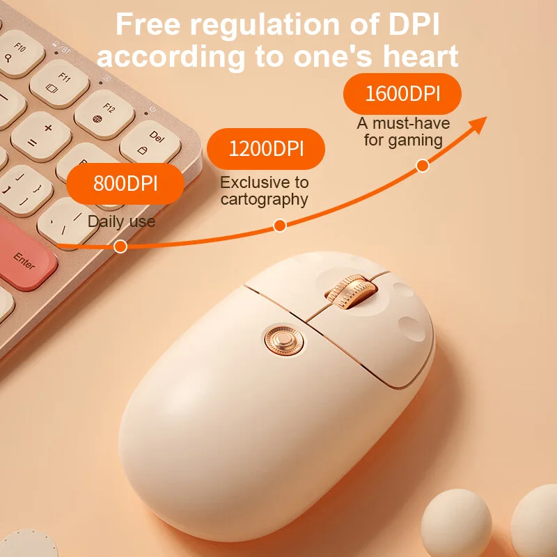 B.O.W MD198L Bluetooth Wireless Mouse Charging Ergonomics Soft Tone Button Three DPI Adjustment Electroplating Roller OfficeHome