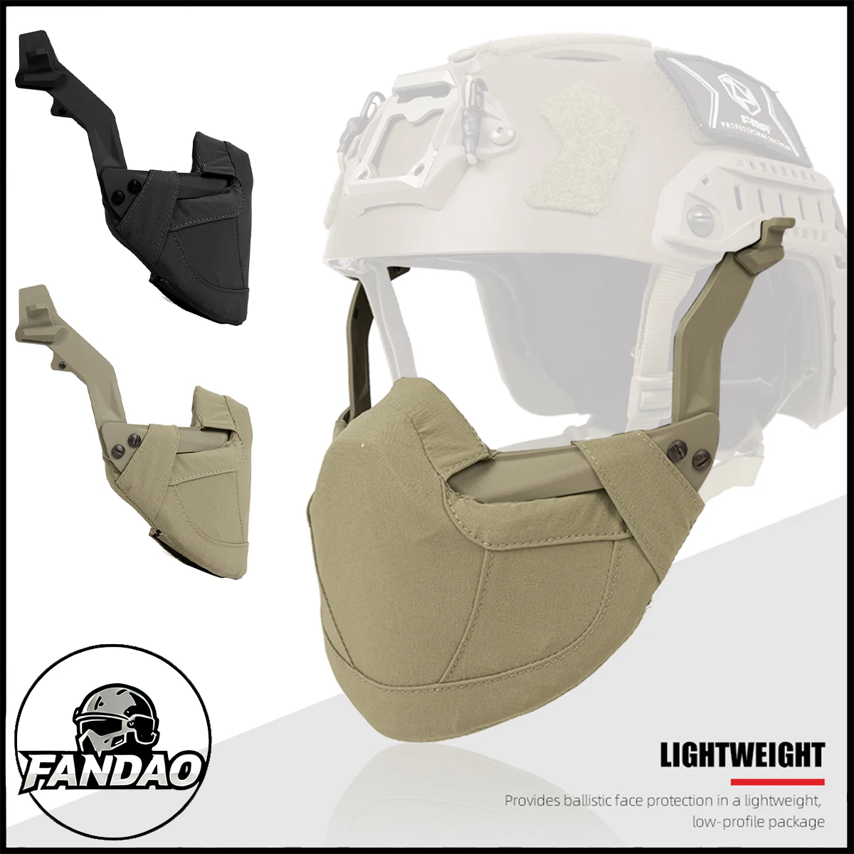 Tactical Helmet Half Face Mask Adjustable Military Protective Face Shield Hunting Airsoft Paintball Mask CS Game for FAST Helmet