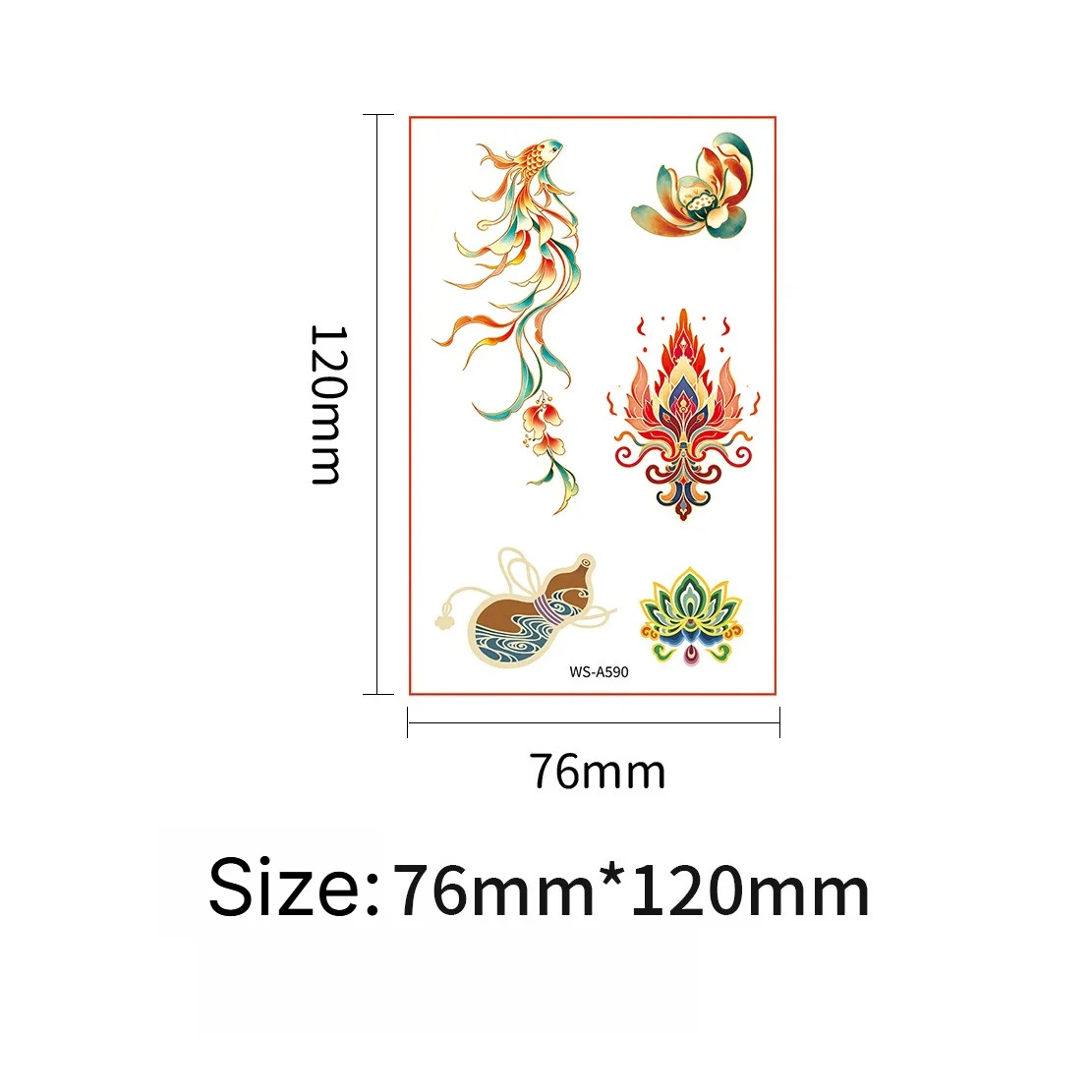A 6/9 Rainbow Deer Phoenix Flower Waterproof Temporary Tattoo Stickers Butterfly Narcissus Rose Lotus Arm Painting Fake Tattoo