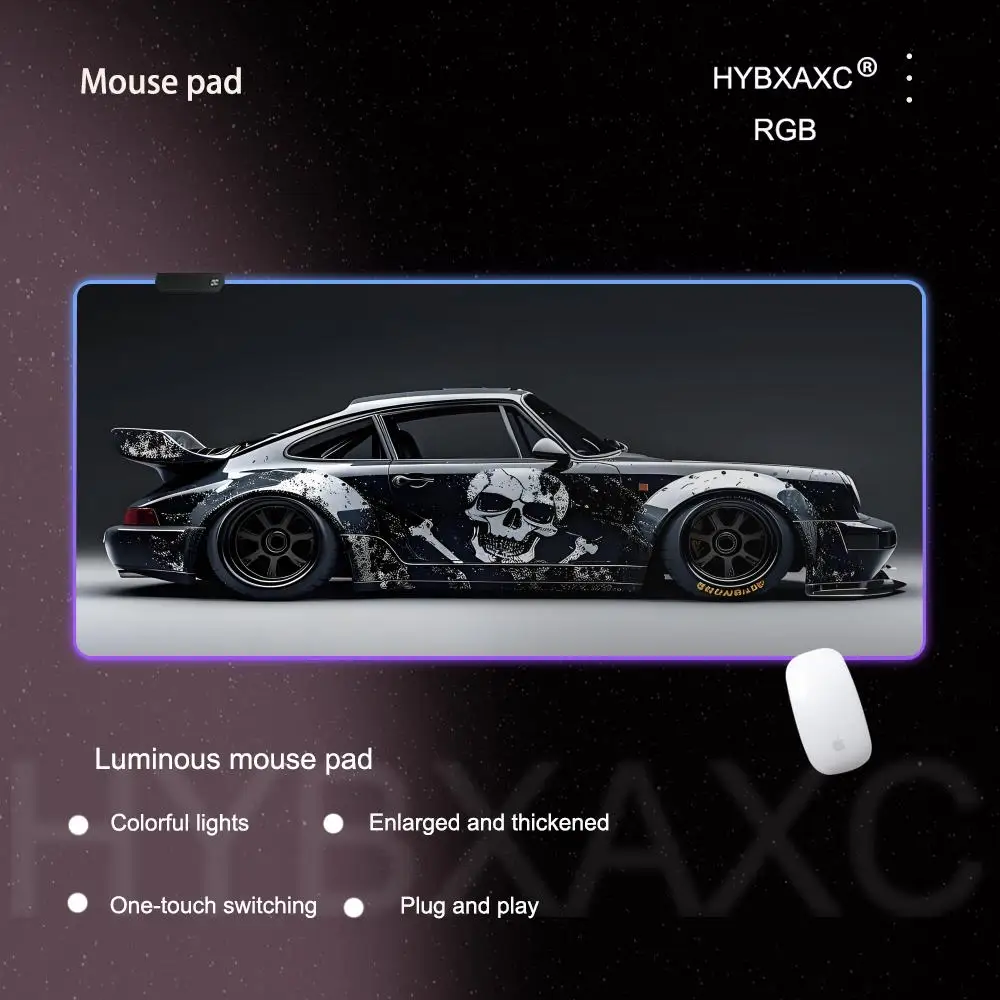 XXL Wave Racing Game Accessorie Mouse Pad RGB Gaming MousePad Desk Mat HD Gamer Large LED Light XXL MousePads PC Computer Carpet