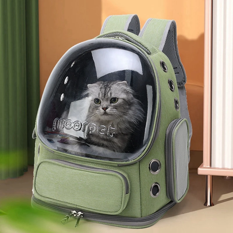 Portable Pet Backpack Breathable Oxford Dog Backpack Foldable Large Capacity Cat Carrying Bag Outdoor Travel Pet Supplies