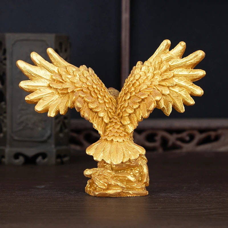 樹脂製ゴールデンイーグルの置物、家の守護と富の引き寄せ、オフ - Home Decor Resin のレビューと価格