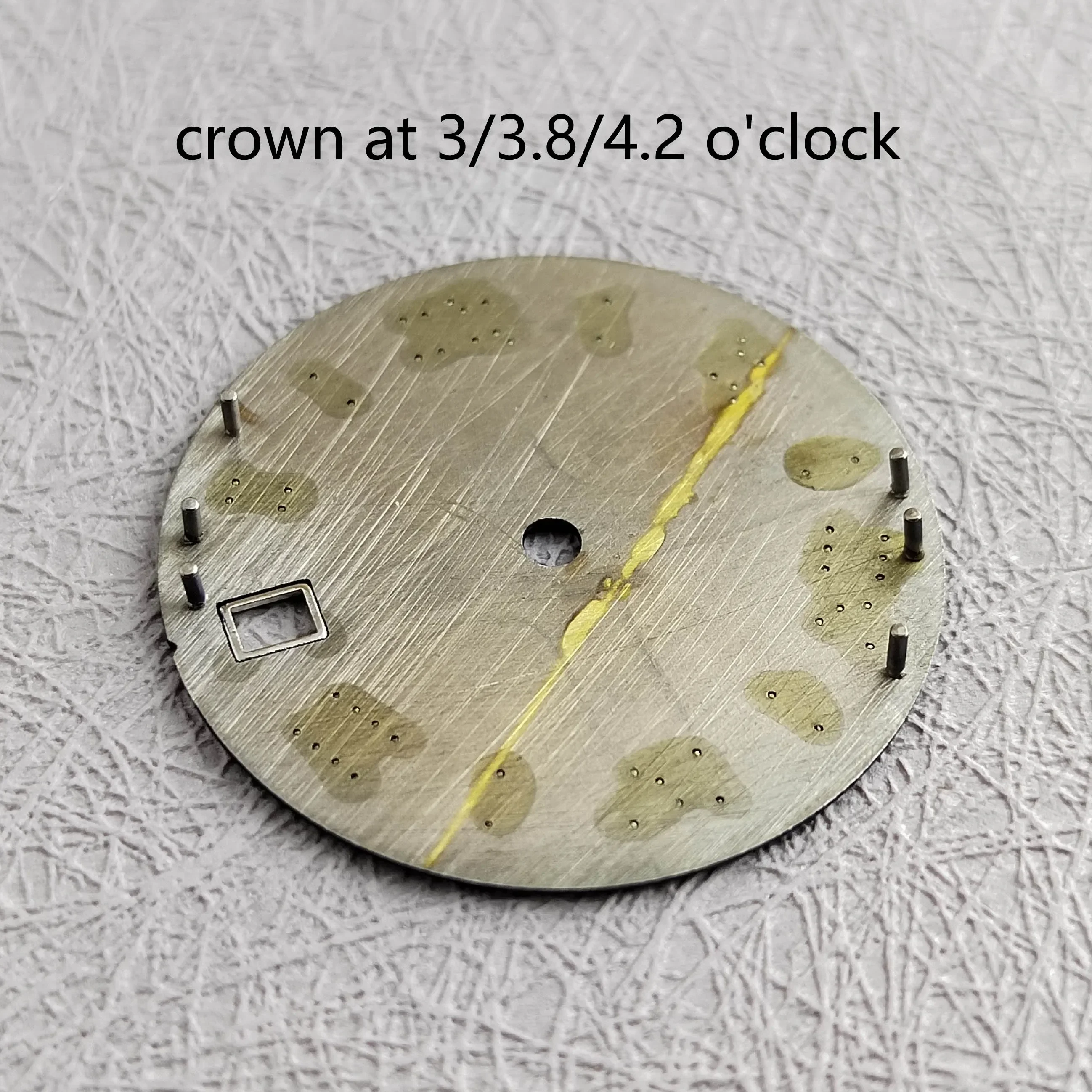 قرص NH35 28.5 ملم قرص أمة الله الروماني nh35 تاريخ ذهبي وردي_حافظة فقط لملحقات الحركة الأوتوماتيكية NH35 يمكن تخصيص الشعار