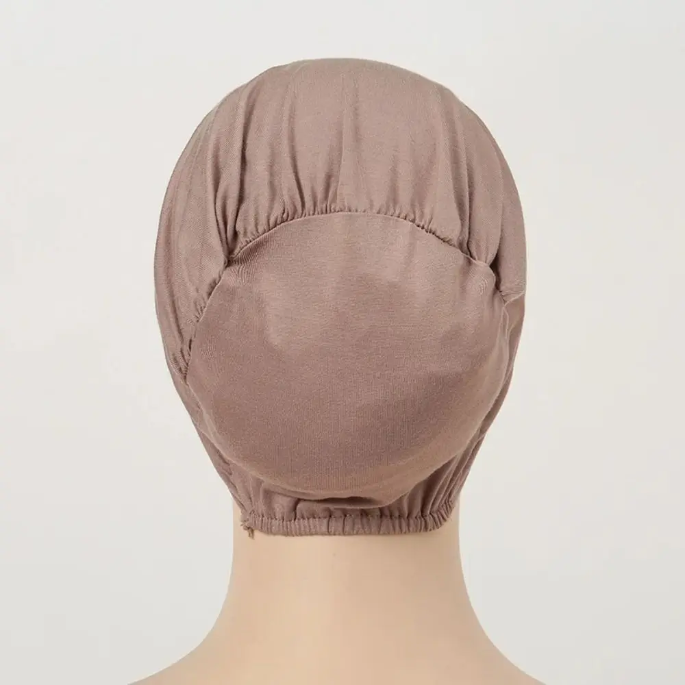 New Premium Muslim Hijab Caps Fashion Cotton Elastic Bonnet Cap Solid Color Musliman Turban Closed Hijab Underscarf