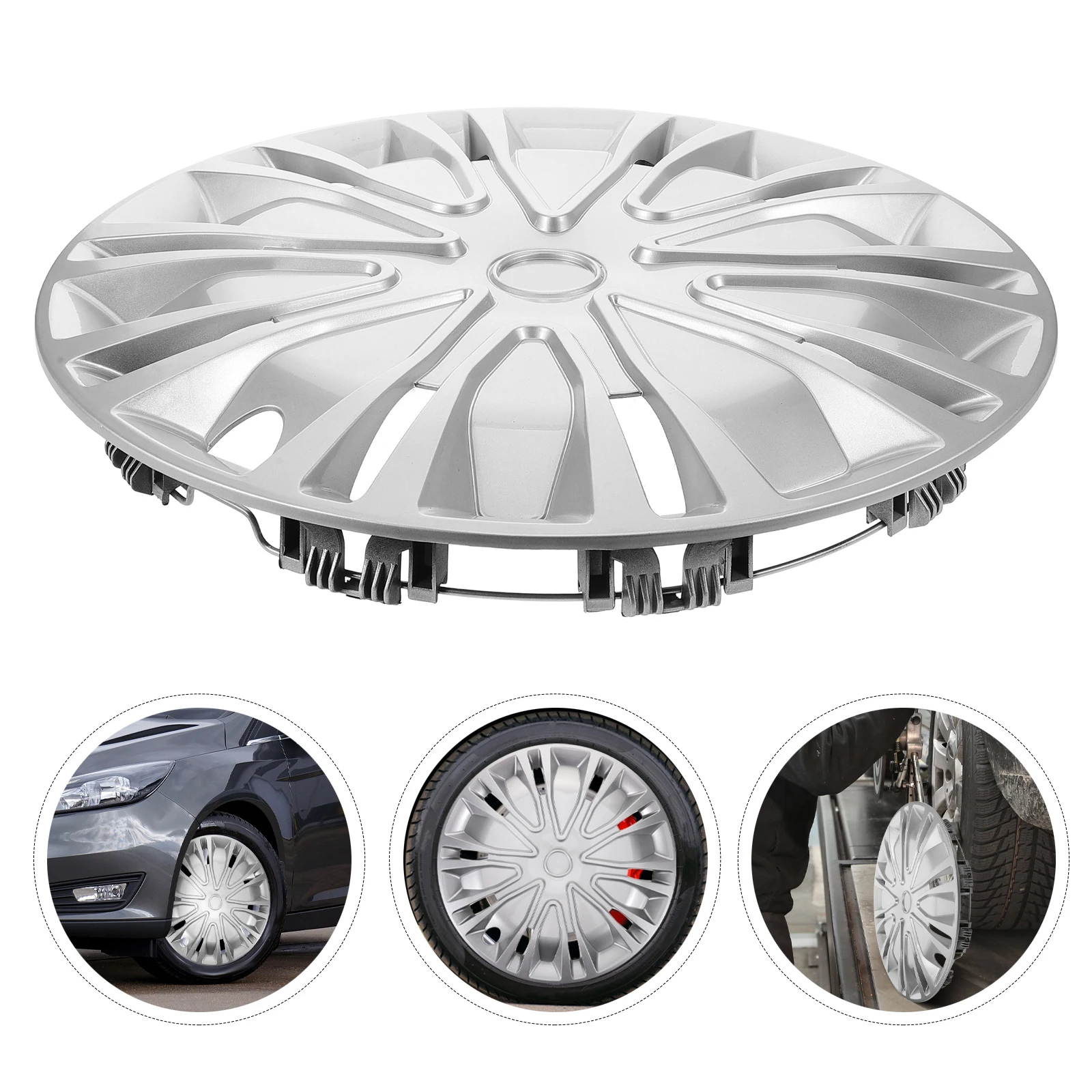 

15 Inch Car Hubcap Universal Modified Wheel Hub Cap Car Wheel Rim Cover Automotive Silver Replacement Hub Cap For Truck SUV