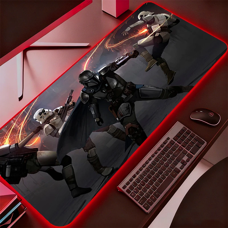 

LED Mouse Pad Star Wars Gamer Large XXL Tablet Varmilo Keyboard Carpet Backlight Gaming Accessories RGB Mousepad Durable