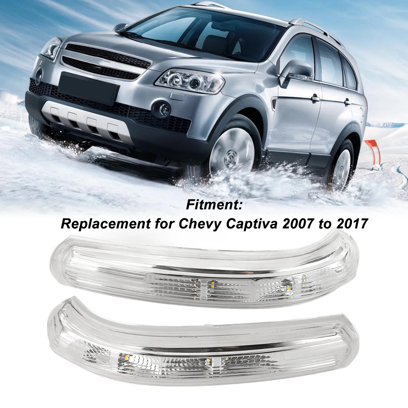 

Mirror Light Enhanced Visibility Signal Lamp Shockproof ABS Indicator For Chevrolet Captiva 2007-2017 OE 93743578