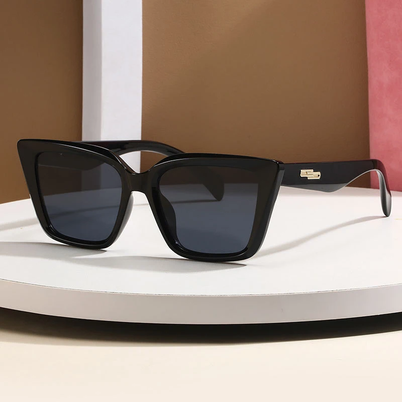 Lunettes de soleil rétro à grande monture œil de chat, visage rond, ongles de riz, nouvelle photographie de rue pour femmes, lunettes de soleil ultraviolettes, 2025, 3196