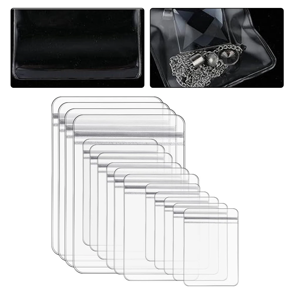 60PCS Jewelry Bags Clear Plastic Reclosable Thick  Lock Bags Necklace Ring Jewelry Bags Clear Plastic For Crystal Clear