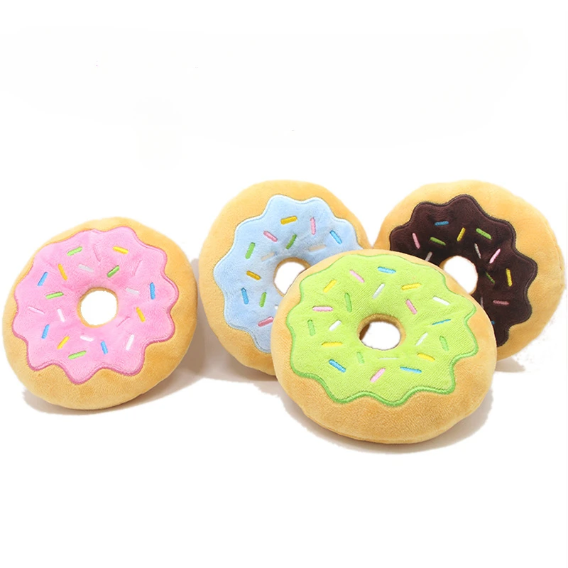 

Christmas Plush Donuts Squeak Dog Toys for Small Dogs Fit for All Puppy Pet Sound Toy Funny Chew Molar Cute Toy Pets Supplies