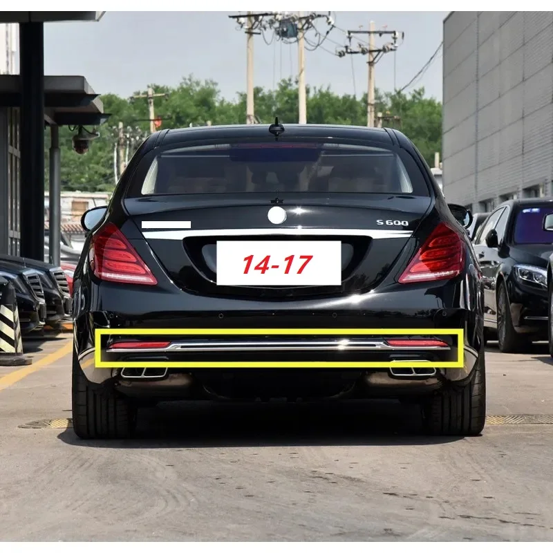 Rear bumper chrome decorative strip For Mercedes Benz S Class  Maybach W222 S450 S650 S680 S600 2014-2020